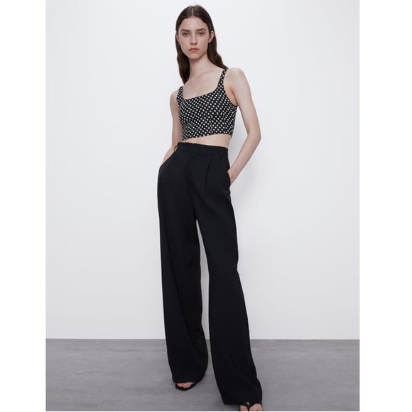 NWT- Zara cropped jacquard top - Picture 1 of 4